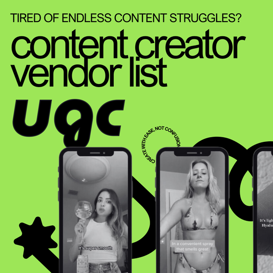 Content Creator Vendor List